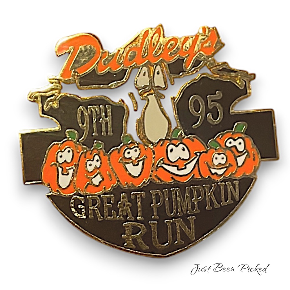 Dudley's Great Pumpkin Run 1995 Pin Enamel Halloween Vintage 9th Annual OS